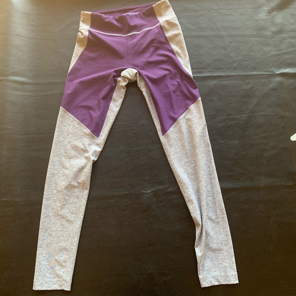Outdoor Voices purple and gray leggings, size M